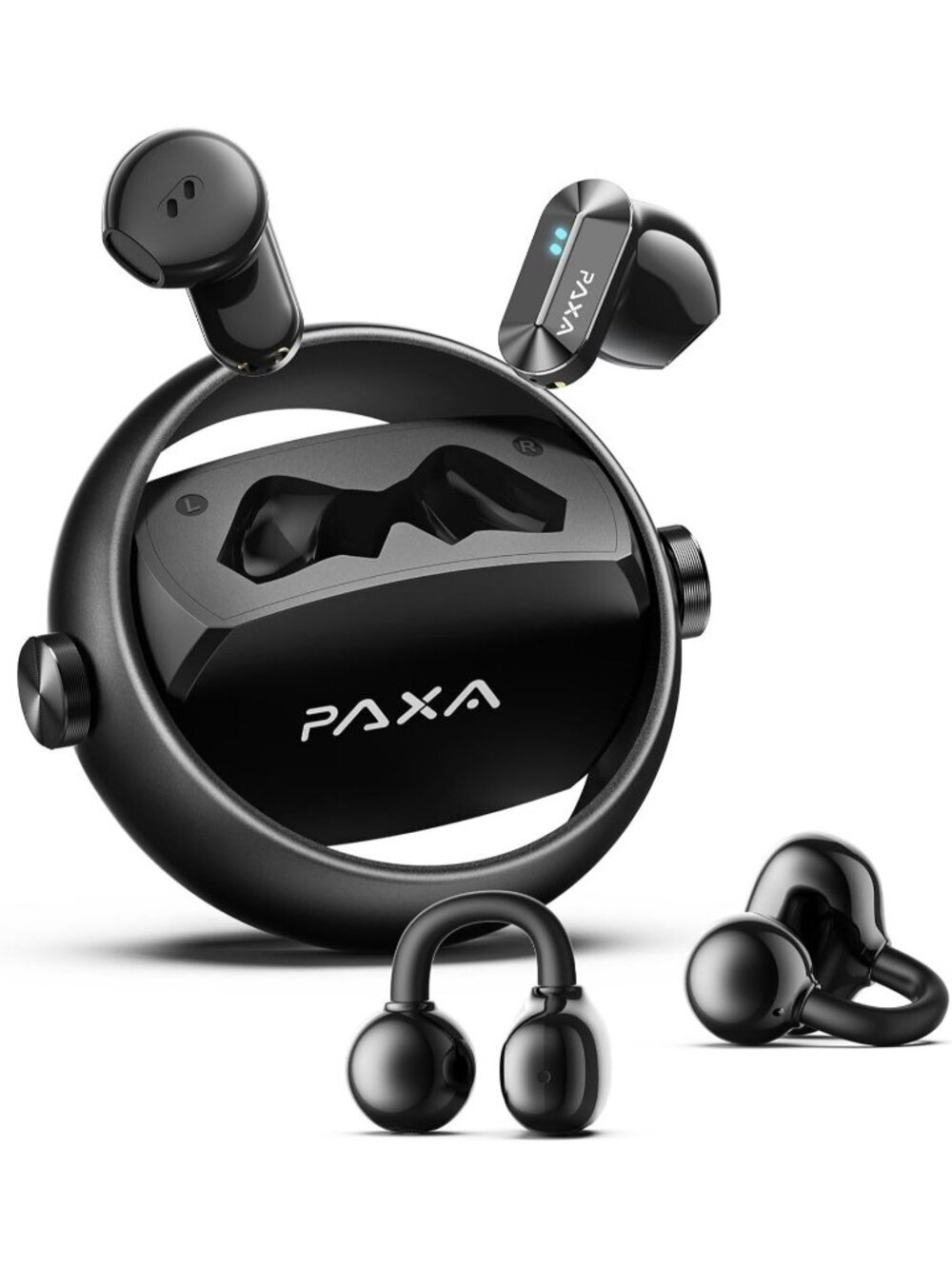 Wireless Black Clip-On Ultra-long 140H Play Touch Control Bluetooth 6.0 Earbud
